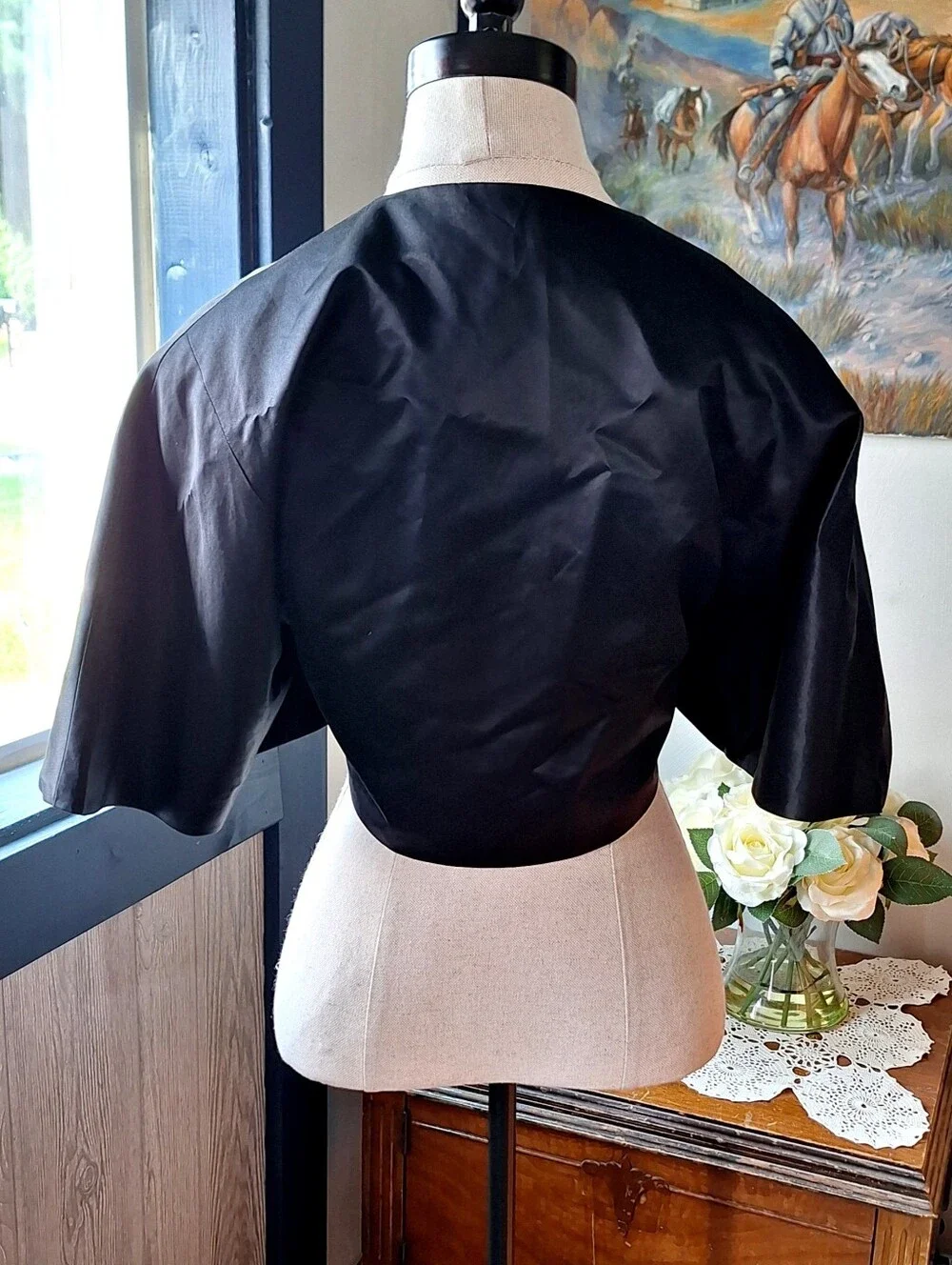 Attic and Barn 2010 Cocktail Seta Silk Blend Cape Bolero, Size 42(10/12 USA)